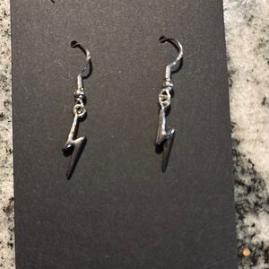 Silver Lightning Bolt Earrings